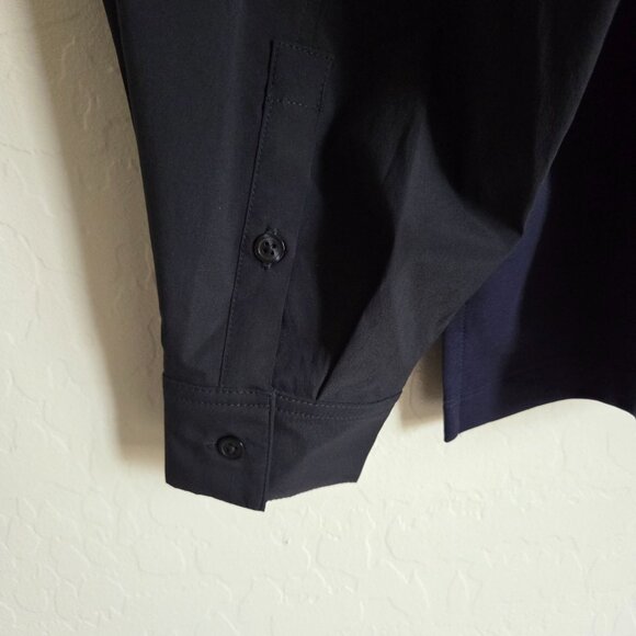 Athleta Harlow Hybrid Relaxed Boxy Top Navy/Black Size 1X Long Sleeve Athleisure - Picture 7 of 10